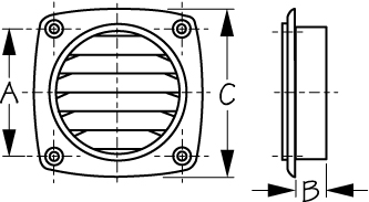 Sea-Dog Flat Round Louvered Vent/Drain Cover