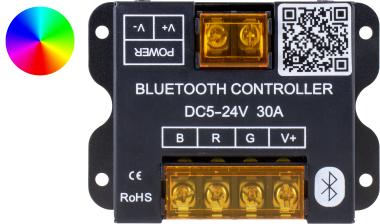 Bluetooth RGB LED Controller - Smartphone Compatible - 10 Amps/Channel -  Controller Only